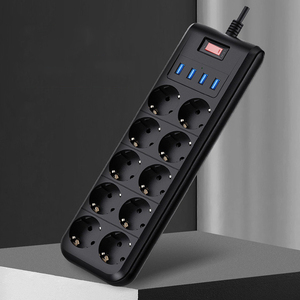 Presa multipla presa multipla slot a 10 vie spina prese elettriche 4 porte di ricarica USB interruttore ue cavo di prolunga 2m Home Office - Product Image 1