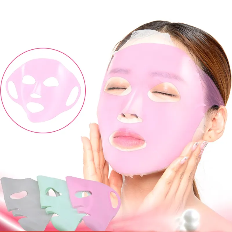 Mascarilla de piel de silicona, mascarilla facial hidratante reutilizable, envoltura facial de silicona para láminas, mascarillas para prevenir la evaporación, herramienta para el cuidado facial