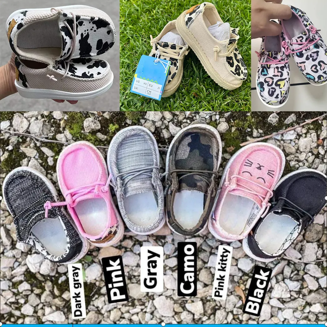 Mocasín Dudes 2024, superventas, zapatillas de deporte transpirables de primavera para niños y niñas, zapatos informales de lona con estampado de camuflaje de leopardo y vaca para bebés