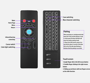 High Quality A16 Double Sided Airmouse <strong>Keyboard</strong> 2.4G Air Mouse Wireless Mouse Gyroscope Touchpad Backlight Remote <strong>Control</strong> - Product Image 2