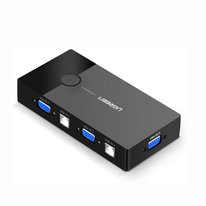 UGREEN USBKVMスイッチボックス2ポートVGAビデオ共有アダプター2in1出力手動スイッチャー高解像度出力 - Product Image 1