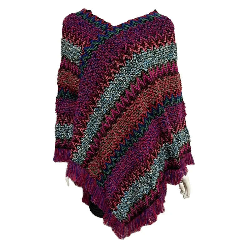 Bán Nóng Châu Âu Mexico USA 100% Viscose Phụ Nữ Poncho Cô Gái Cape Shawl Pashmina Poncho Áo Len Nữ Mùa Đông Khăn Choàng