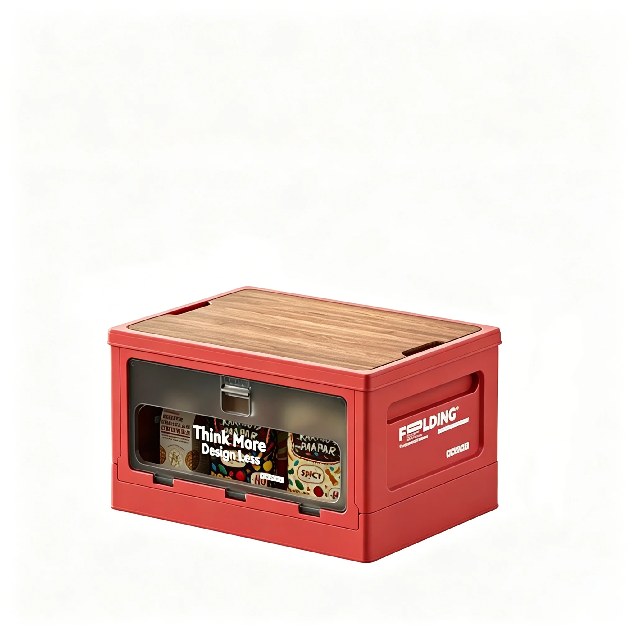 Rouge-36,6*29,2*23,2CM-Couverture de planche en bois
