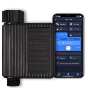 Temporizador de agua Solar WiFi Tuya IP65 Entrada de latón impermeable con Sensor de humedad de temperatura del suelo Detector interruptores de Control remoto - Product Image 1