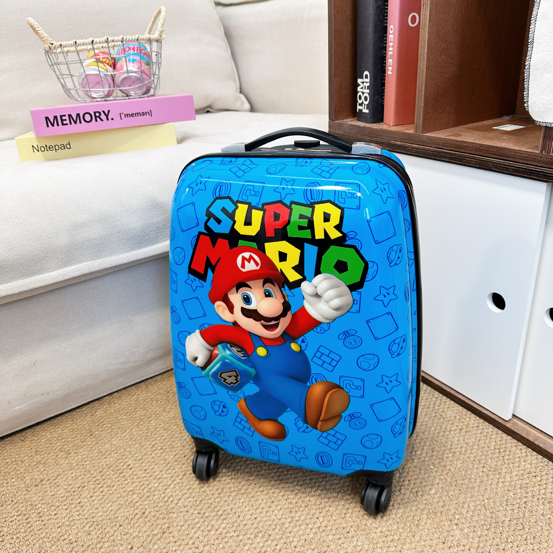 18 inch square light blue mario