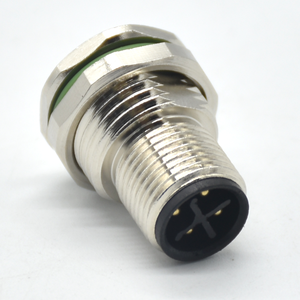 Industrial Automation 4 Pin Connector M12 Male Panel Mount Connector Front Fastened <strong>Socket</strong> M <strong>12</strong> S Coded Connector - Product Image 1
