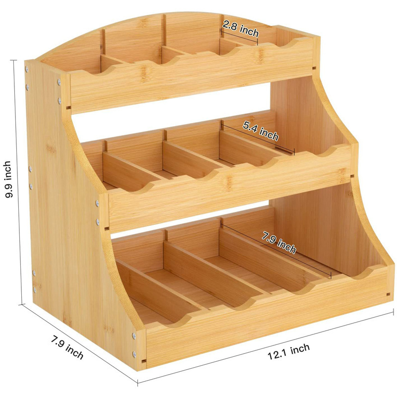 Étagère de rangement à trois niveaux pour salon et cuisine.