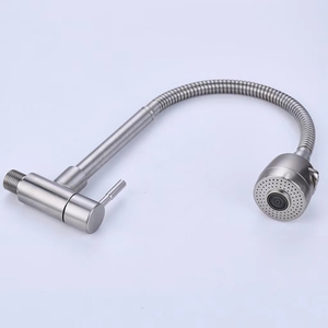 <strong>Cheap</strong> 304 Stainless Steel Wall-Mounted Faucet Pull-down Dual Function Sprayer Basin Faucets Single Cold Water <strong>Mixer</strong> - Product Image 4