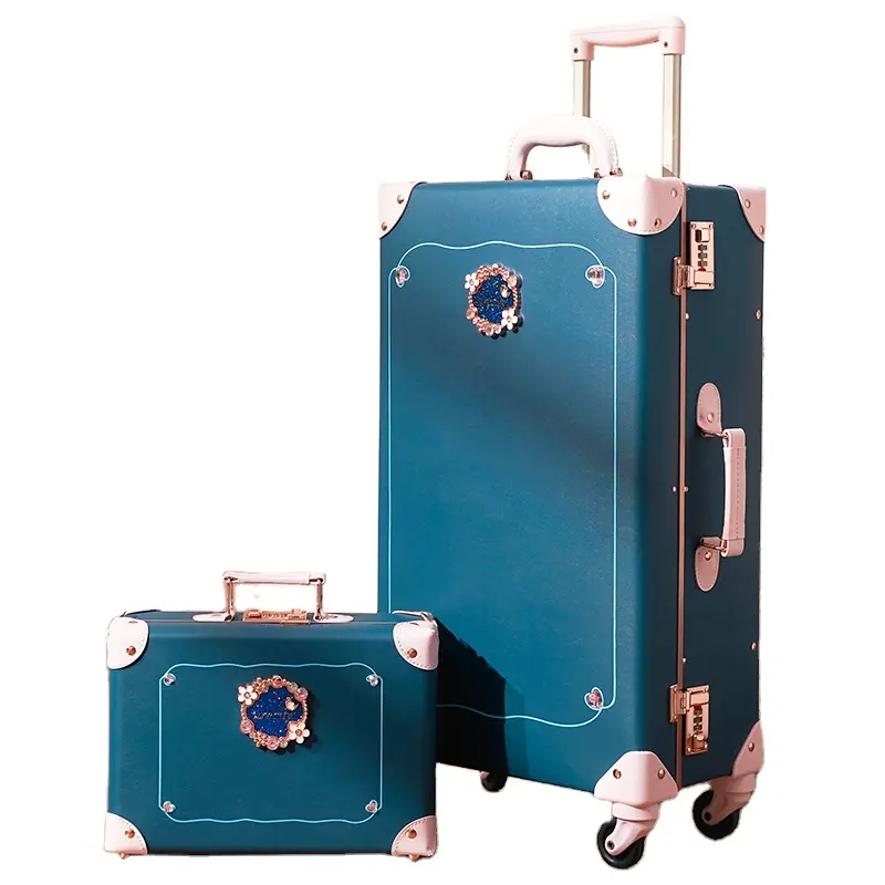 2024 Factory Made Unisex 20in PU Travel Luggage Set Fashionable Carry-On Trolley Luggage and Suitcase for Outdoor Use