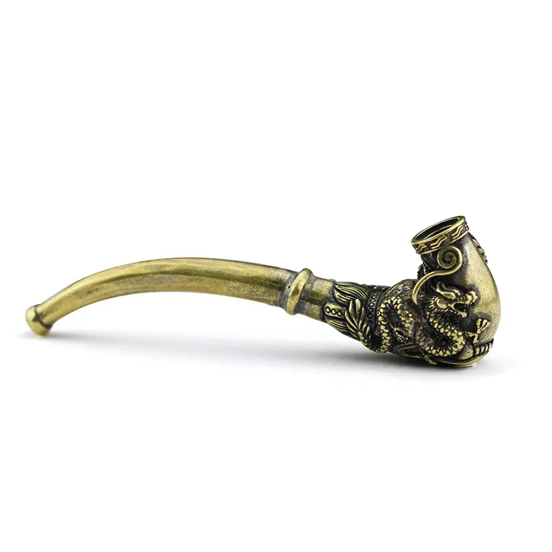 Бронзовый Дракон и держатель для сигарет бронзовая резьба литая труба и стержень ручной работы украшения