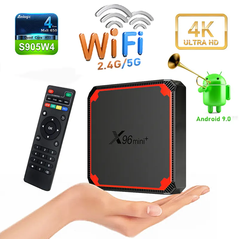 X96มินิพลัส Wifi ฟรีทดสอบทีวีแผงผู้ค้าปลีกทีวีเครื่องเล่นสื่อชุดกล่องด้านบนสมาร์ท4พันหุ่นยนต์ทีวีกล่อง