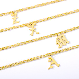 <span class=keywords><strong>A</strong></span>-Z צמידי הקרסול הראשוני עבור נשים נירוסטה ישן מכתב קרסול צמיד אביזרים קיץ אביזרי רגליים