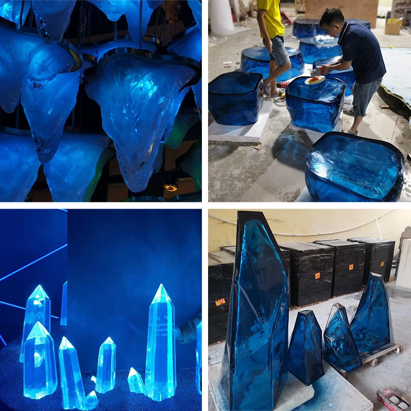 Rocaille en pierre de cristal lumineuse