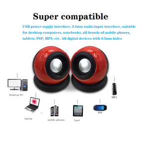 Bola mágica portátil con cable, 2 uds., altavoz pequeño, altavoz pequeño Mini, interfaz de Audio de 3,5mm, 3W con entrada USB, reproductor de música con cable - Product Image 2