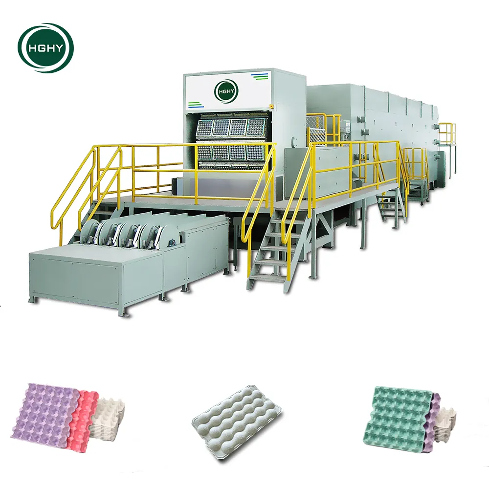 Tự động khay trứng máy chất thải bột giấy giấy tái chế dây chuyền sản xuất khay trứng làm Máy Giá trứng khay máy với máy sấy