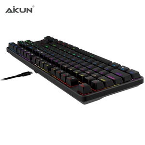 AIKUN GX9870 Teclado para juegos con cable TKL, retroiluminación RGB, interruptores mecánicos de 87 teclas, función multimedia, Puerto tipo C - Product Image 6