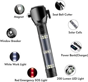 Linterna LED multifuncional con función de Banco de energía 10W Antorcha de carga de emergencia Antorcha de cuchillo de ataque para emergencia - Product Image 4