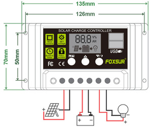 Auto-Detective Smart Solar Laderegler mit LCD-Display Dual USB PWM 10A/20A/30A-FSC1224 für 12V 24V Solars ysteme - Product Image 6