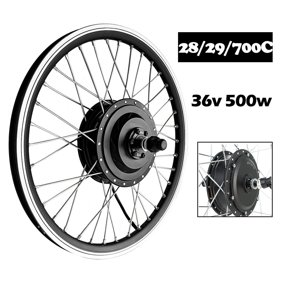 36V500W avant 28/29/700C pouces