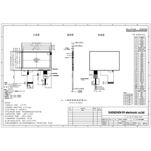 Il modulo LCD trasmissivo da 4.3 pollici ip tutti gli angoli di visione 480 * risoluzione 272 280nit 40pin colori SPI RGB CTP moduli LCD - Product Image 5