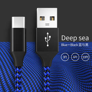 Cavo di rete maschio USB2.0 tipo-C giacca PVC telefoni cellulari fotocamere computer-disponibile 1FT 3FT 6FT lunghezze rosso nero blu 5 v3a - Product Image 3
