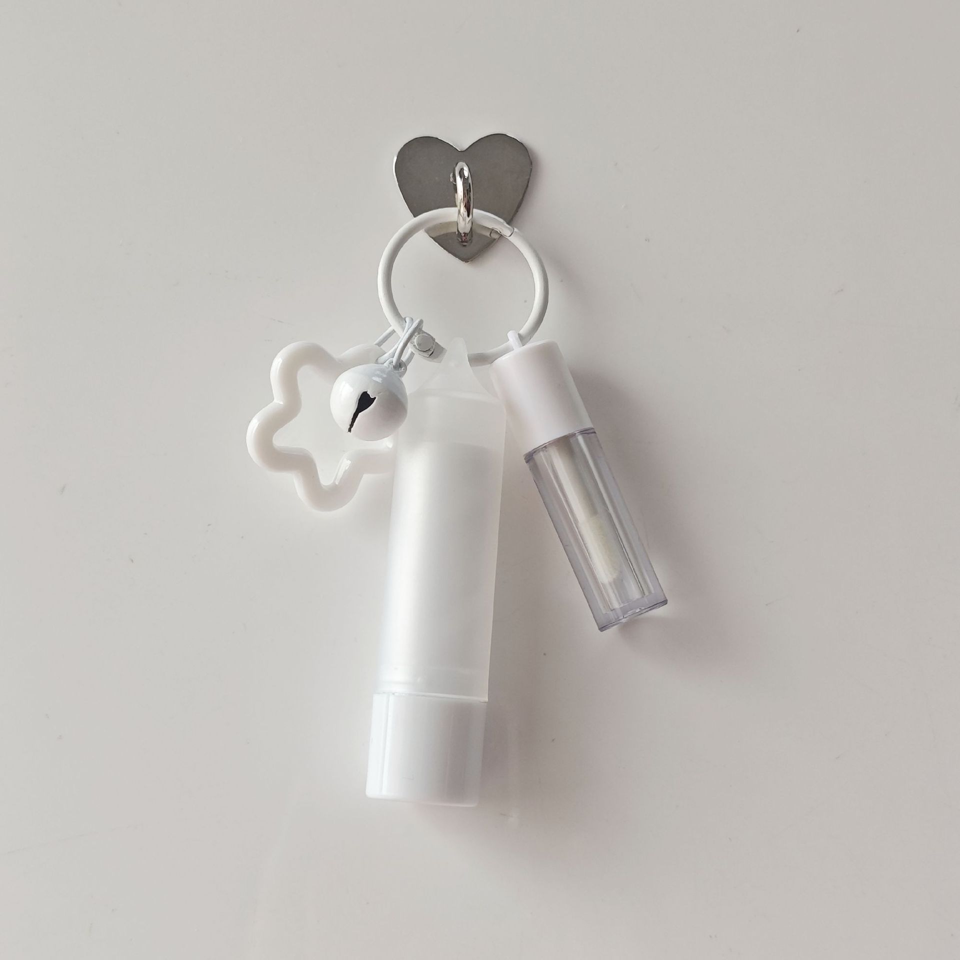 3.5g white lipstick tube + mini lip gloss tube white