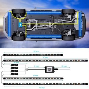 4スタイル12V流れる色RGBLEDストリップ車の下90*120チューブアンダーグローアンダーボディシステムネオンライトBTアプリコントロール - Product Image 5