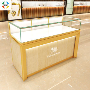 花式珠宝展示柜零售店柜台带led灯手表移动珠宝光学展示玻璃柜