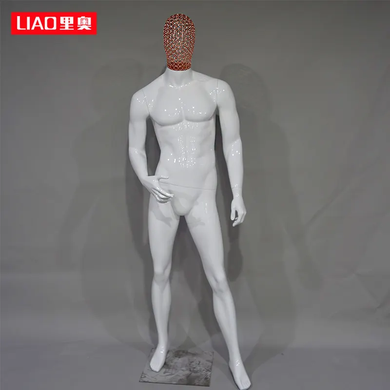 Nuovo Design colore bianco filo di ferro testa manichino uomo manichino corpo forte per la visualizzazione negozio di abbigliamento