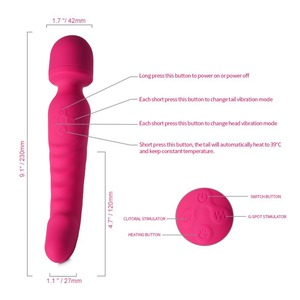 Aiersha mềm Silicone đũa uốn cong thông minh sưởi ấm quan hệ tình dục Vibrator phụ nữ thủ dâm AV <span class=keywords><strong>Wand</strong></span> Vibrator - Product Image 4