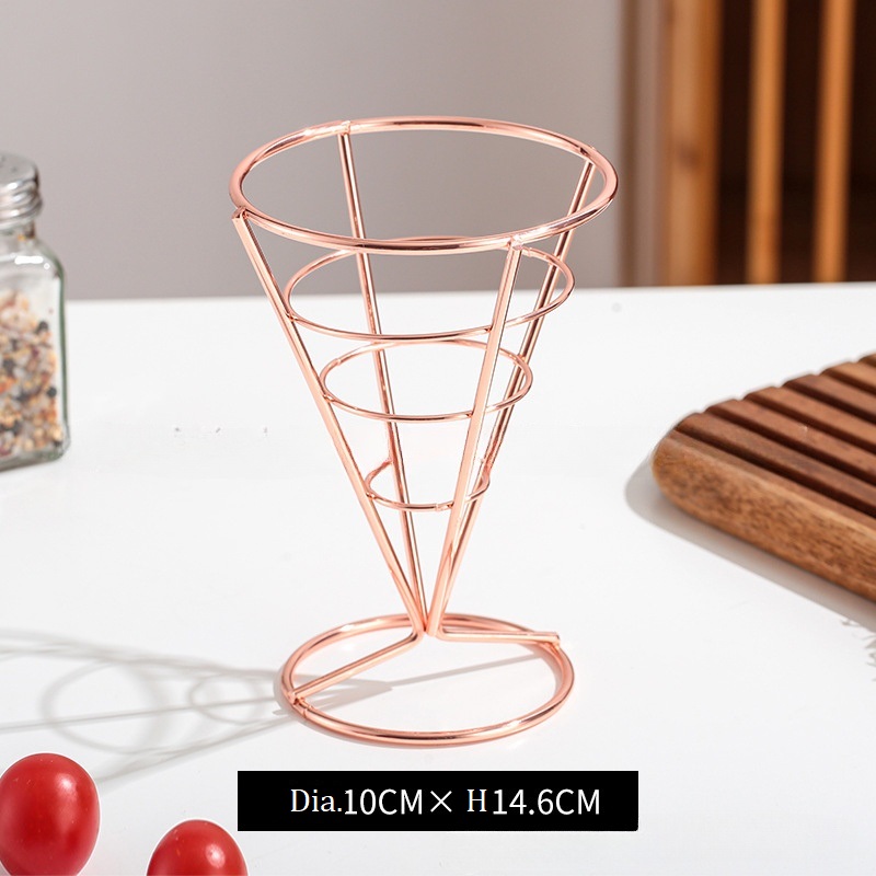 ตะกร้าทรงกรวยสีโรสโกลด์