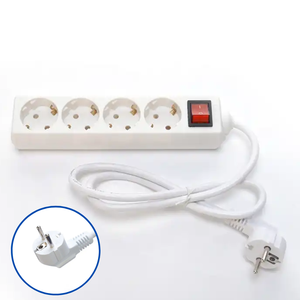 H05VV-F 3X1.5mm2 4 Uitlaat Stekker Stekker Stekker Met Schakelaar Eu Stekker 16a Europese Aansluiting Voeding Verlengkaart - Product Image 2