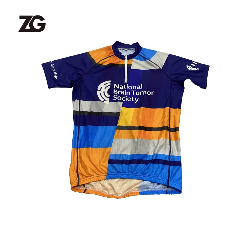 Fabricante personalizado colorido forma cremallera ciclismo bicicleta Jerseys/personalizar su propio diseño montaña ciclismo desgaste