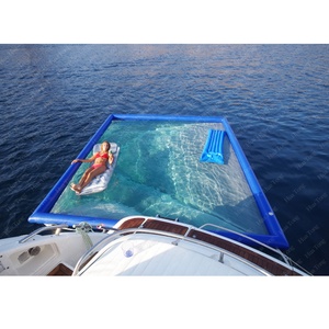 PVC海湖浮动式长方形水池充气漂浮游泳池带网 - Product Image 1