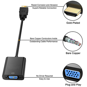 Factory Hot Selling 1080p Format HDTV <strong>VGA</strong> Video Converter Adapter Cheap Audio Cable HD <strong>Input</strong> Output Wire PVC Braid <strong>Computer</strong> - Product Image 2