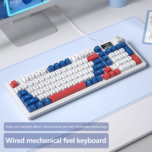 Wired <strong>Keyboard</strong> Mechanical Feel Multi-<strong>function</strong> Screen Display with Knob Desktop <strong>Computer</strong> Office E-sports Game <strong>Keyboard</strong>