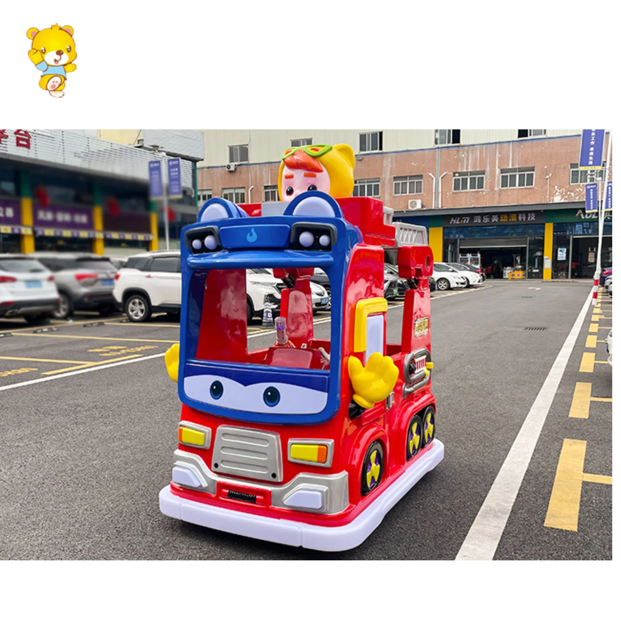Đồng xu hoạt động trò chơi xe buýt trường học sợi thủy tinh vui chơi giải trí Kid Đi Xe pin bội thu xe đua sumilator trò chơi ngoài trời
