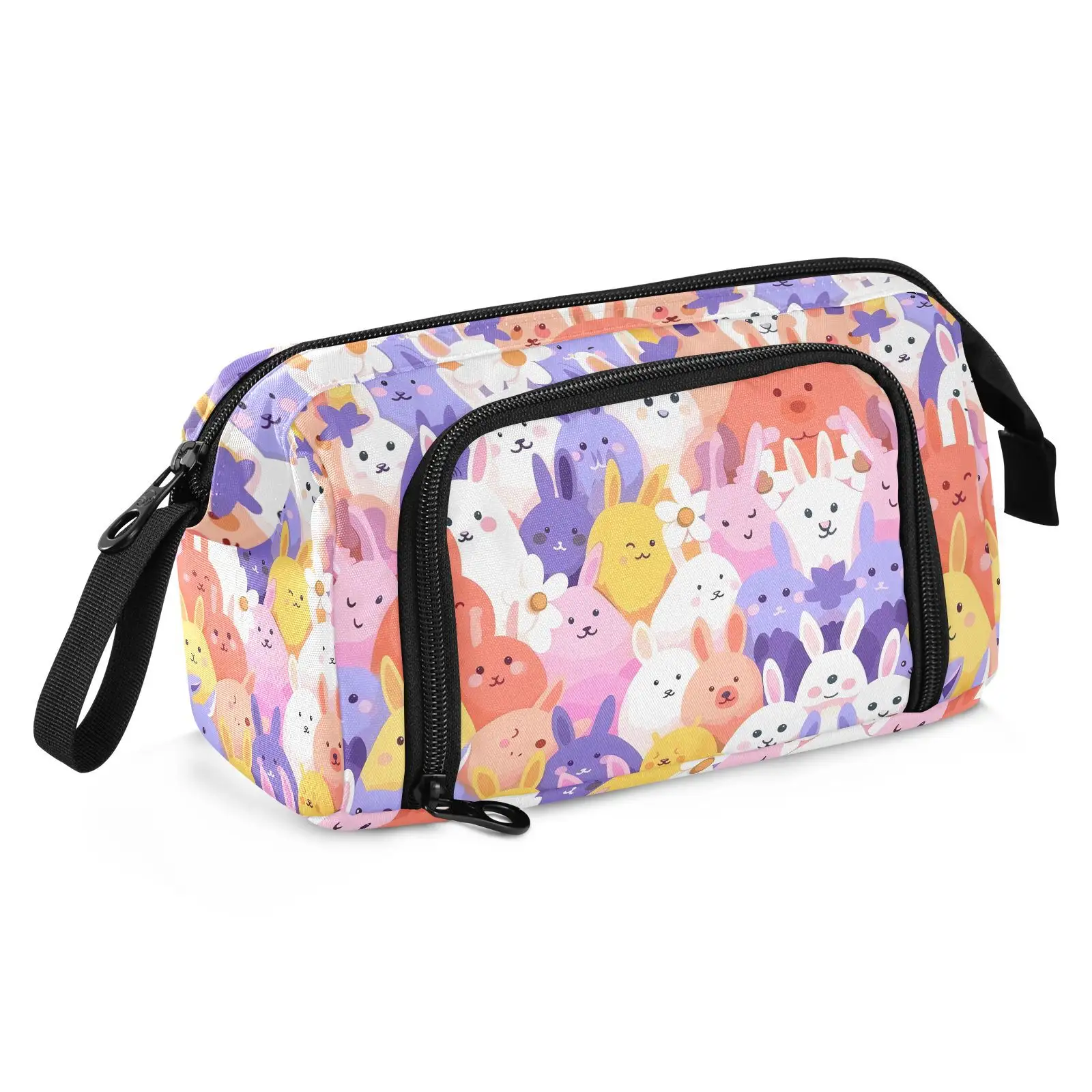 Bolsa de lápis triangular fofa para meninas adolescentes com estampa personalizada de animais de volta às aulas para crianças