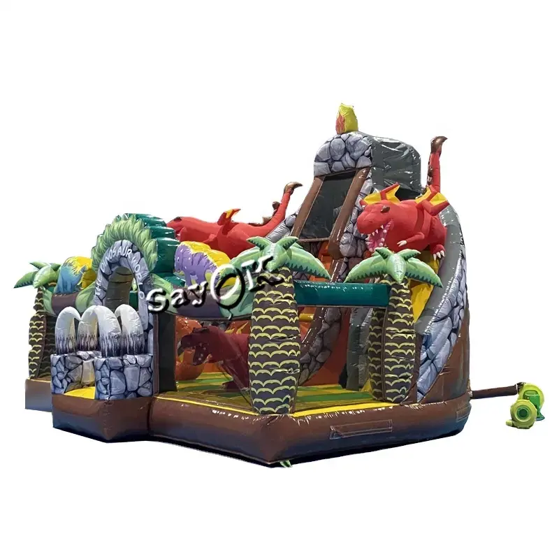 giant jurassic dinosaur inflatable bouncer jumping bouncy castle bounce house