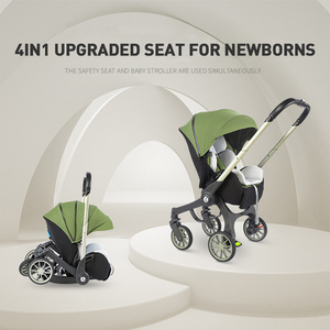 33 Xe đẩy trẻ em 4 trong 1 sang trọng có thể gập lại hệ thống du lịch đa chức năng với dây an toàn năm điểm cho 3 tuổi - Product Image 2