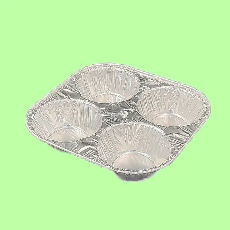 Bandejas pequeñas de 4 tazas de papel de aluminio, moldes desechables para magdalenas de grado alimenticio para el hogar para hornear magdalenas y Mini pasteles
