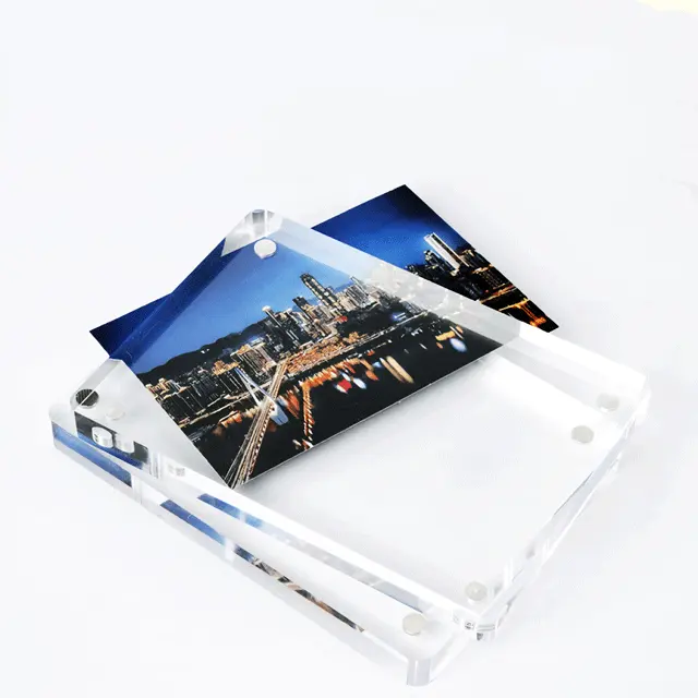 Custom Factory Acrylic Floating Picture Frame 5*7 Clear Photo Frame For Home Office