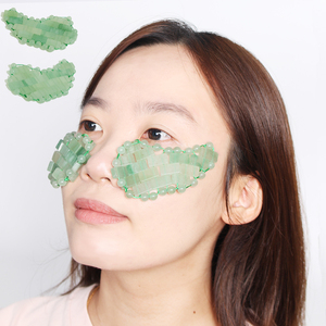 Doğal kullanımlık yeşim rulo göz kapağı uyku maskesi sıcak ve soğuk Anti-Aging kabartma yüz için gül ile kuvars taş - Product Image 4