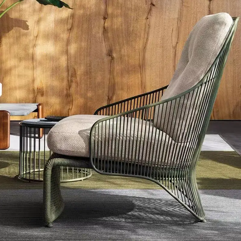 Vendita calda corda divano da giardino nuovo Design elegante Alu Rattan divano ad angolo Set per tutte le stagioni soggiorno esterno giardino mobili in vimini