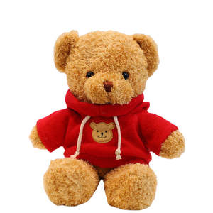 Logo T-Shirt ile güzel oyuncak ayı peluş oyuncak yumuşak hayvan toptan kazak Plushie bebek fabrika fiyat tasarım Kawaii bebekler
