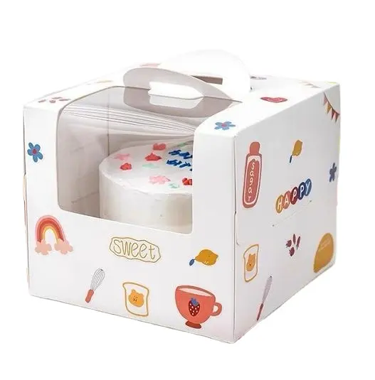 LOGO personalizzato professionale, dimensioni, torte/ciambelle/pane al forno/biscotti/scatola di carta di cartone fondente con finestra per animali domestici