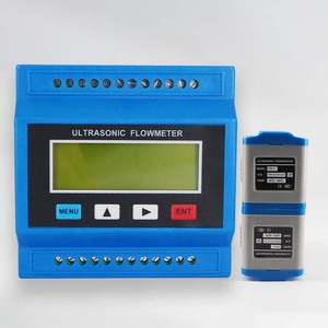 Small Portable Clamp on Flow Meter for Water LCD Display 4-20ma Pulse Relay <strong>Output</strong> Ultrasonic Flow Meter