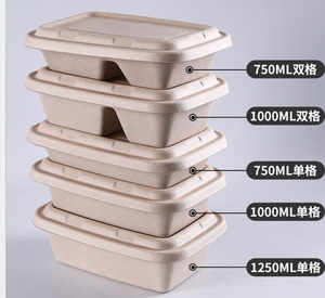 SenAng07 biyobozunur yemek kabı bagasse yemek kabı şeker kamışı kutusu