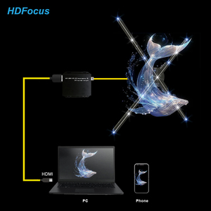 HDFocus 65 см HDMI синхронизация 3D голографический вентилятор компьютерный интерактивный светодиодный дисплей вентилятор HDMI вход 3d голограмма проектор - Product Image 1