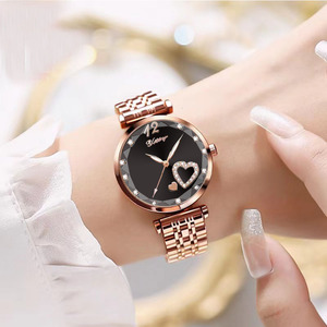 2024 New Fashion Love Pattern Damen uhr Einfache multifunktion ale runde Stahlst reifen uhr Quarzuhr Geschenk nicht mechanisch